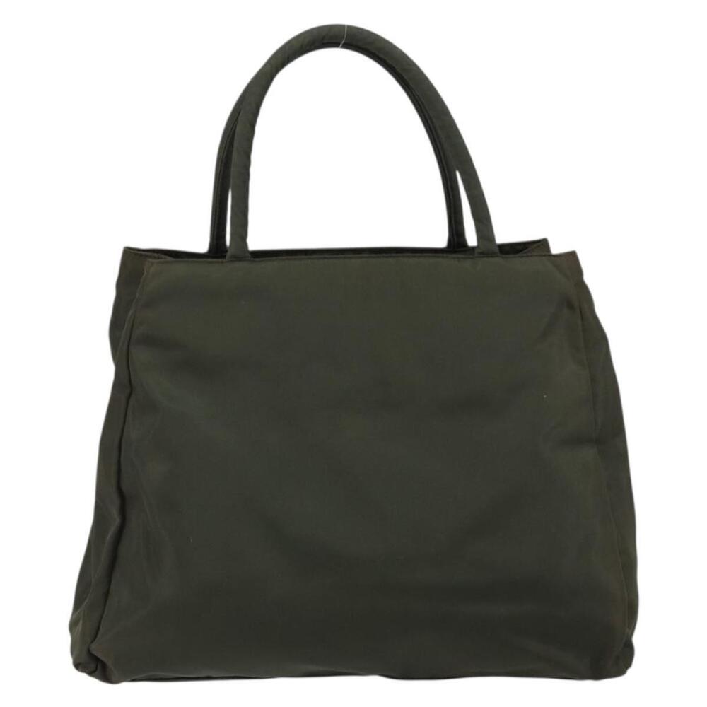 PRADA Tote Bag Nylon Khaki Silver Auth bs30343 - Picture 2 of 16